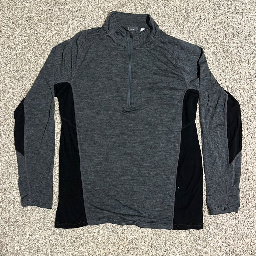 Ibex, 100% Marino wool 1/4 zip. base layer.